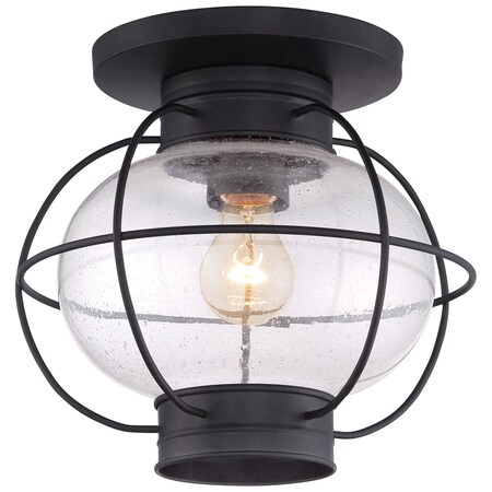 Quoizel Cooper 1-Light Mystic Black Flush Mount COR1311K